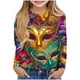 thumbnail image 2 of Blusas y camisas de manga larga con cuello redondo Camisas con estampados de manga larga Cuello redondo lindo Blusas casuales elegantes Ropa Camisas de cuello redondo Niña Top de poliéster, 2 of 5