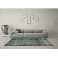 thumbnail image 3 of Ahgly Company Indoor Rectangle Abstract Turquoise Blue Modern Area Rugs, 8' x 12', 3 of 4