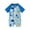 Blue, variant on Aojekbee Kids Boys Summer Swimwear Casual Tractor/Fish Print Short Sleeve Zipper Rash Guard Swimsuit Beachwear Bathing Suit