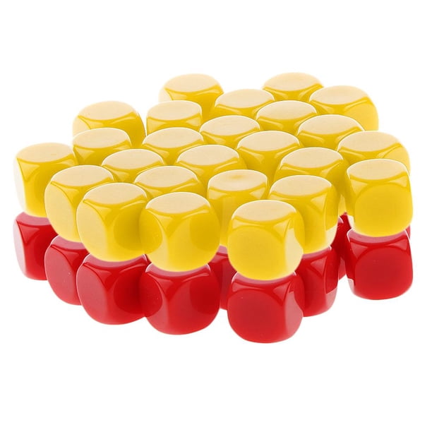 50 piezas D6 en opaco D6 para D&D RPG Juegos de para adultos Juguetes divertidos Amarillo + rojo