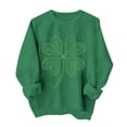 thumbnail image 2 of St. Patrick's Day Sweatshirt for Women Crewneck Long Sleeve Filigree Detailed Shamrock Graphic Ribbed Cuffs Soft Fleece Relaxed Fit Festive Pullover, 2 of 6