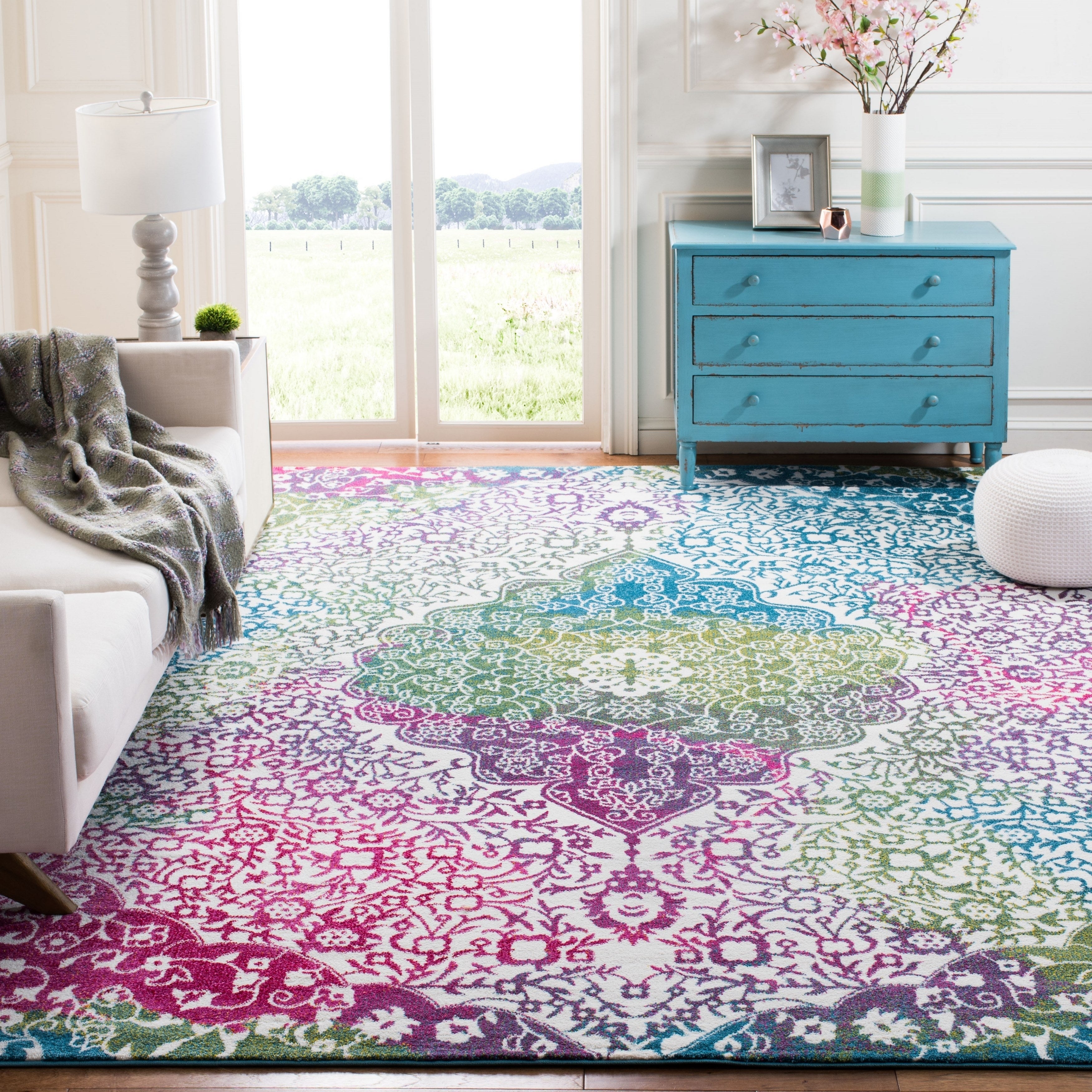Safavieh Watercolor Edna Abstract Colorful Area Rug or Runner Walmart