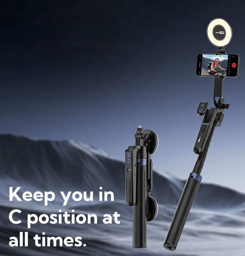 USKEYVISION Auto Face Tracking Tripod 360 Rotation,Phone Tripod for iPhone w/Fill Light,Selfie Stick for iPhone w/Remote Control,70” Phone Holder Video Recording for Content Creators TikTok(UTK-02)