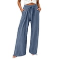 thumbnail image 2 of WIZUTIZ Women's Jogger Pants Elastic Waist Drawstring Ankle Cuff Side Pockets Full Length Casual Trousers Soft Brushed Adjustable Fit Comfy, 2 of 5
