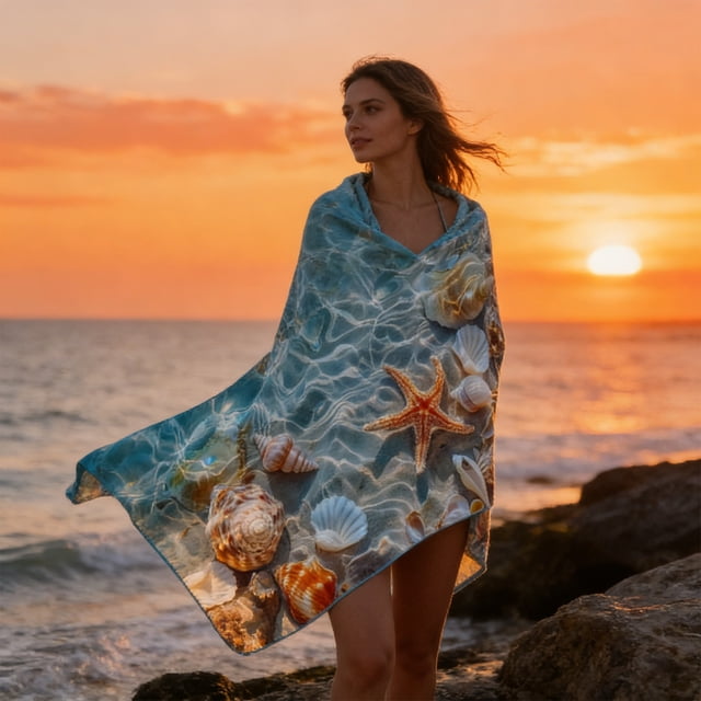 Yeciiwht Microfiber Beach Towel 28"x59" - Double Sided Velour Large Rectangular Thick Quick Dry Soft Absorbent Sandproof Beach Towels