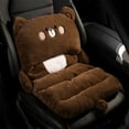 thumbnail image 2 of Plush Cute Car Seat Cushion and Backrest Cover One Piece, Soft Flannel Winter Warmth for Driving, Universal Fit for Sedan SUV Truck Auto Interior(Brown), 2 of 6
