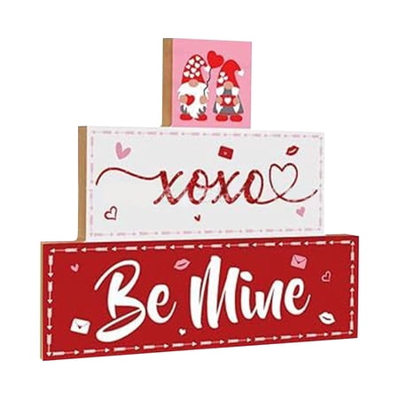 Valentine’s Day Romantic Decor Set - Heart & Love Phrase Tabletop Ornaments for Home Party & Gift