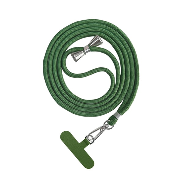 Cordón para teléfono universal desmontable de nailon para el cuello, sistema de sujeción de seguridad Pasto verde