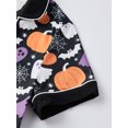 thumbnail image 6 of Halloween Matching Family Pajamas Set Pumpkin Ghost Print Short Sleeve Tops and Shorts PJS Set, 6 of 9