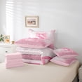 thumbnail image 6 of meiyoeat Girly Coquette Bow 7 Pieces Full Size Bedding Sets For Kids,Pink Sequin Alphabet Print S Full Size Bed in a Bag For Bowtie Lovers,Pink Reversible, 6 of 7
