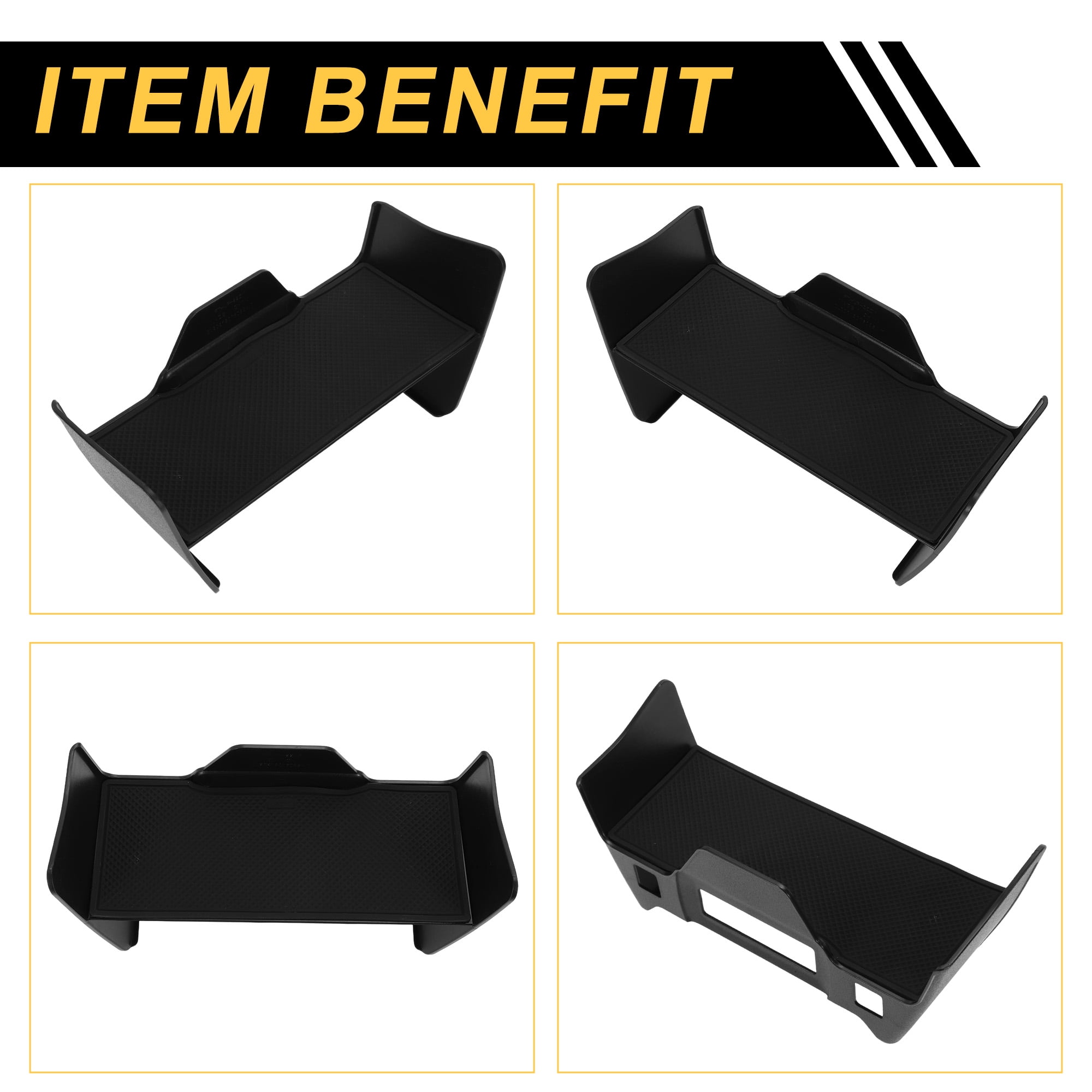 Unique Bargains Center Console Armrest Organizer Tray for Toyota Harrier 80 Series Armrest Insert Tray Storage Box ABS Black