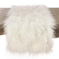 thumbnail image 1 of SARO 706.I1672B 16 x 72 in. Rectangle Mongolian Faux Fur Table Runner - Ivory, 1 of 1