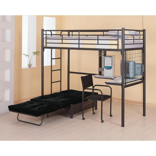 Bunks Twin Loft Bunk Bed With Futon, Bunk Bed With Sofa Bed Underneath