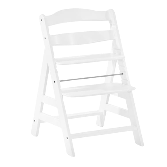 hauck Alpha+ Grow Along Seat, Adjustable Wooden Booster with Bumper Bar, Beechwood, White