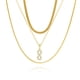 thumbnail image 1 of JeenMata Juego de 3 Collares con Múltiples Capas y Múltiples Colgantes de Glamour Infinito Chapados en Oro Amarillo, 1 of 5