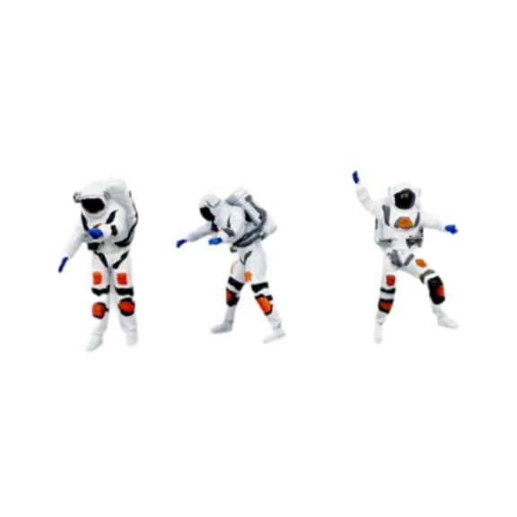 3 Pieces Mini Space Figure Tabletop Astronaut Statue 1:64 Scale for Model Diorama Collection Display