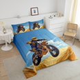 thumbnail image 4 of Erosebridal Dirt Bike Motorcycle Rider Bedding Queen Comforter Set, Extreme Sports Down Comforter, Reversible 3 Pieces, 4 of 8
