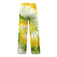 thumbnail image 4 of Endives Womens Sports Pants Tie Dye Printed Wide Leg Jogging Pants Elastic Drawstring High Waist Pants With Pockets, 4 of 7