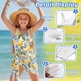 thumbnail image 5 of Xixirimido Lemons Blue Floral Print Girls Swimsuits Set One Piece Swimsuit with Mesh Cover Up Quick Dry Summer Bathing Suit with Adjustable Strap & Removable Bra, Size 13-14 Years, 5 of 7