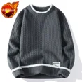 thumbnail image 3 of Suéter de cuello redondo para hombre, suéteres de punto de otoño e invierno para hombre, novedad en ropa de calle, ropa popular coreana, prendas de punto, 3 of 5