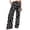 e-556Black125, variant on ANINEO Women Button Summer Casual Beach Pants Trousers High Waisted Wide Leg Pants With Pocket Striped Long Trendy Daily Female Slacks