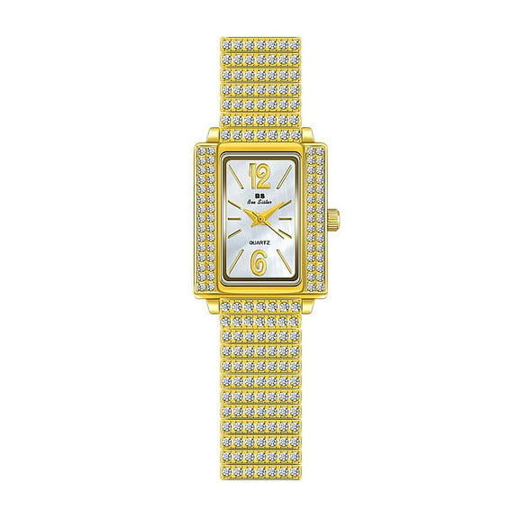 BS New Beautiful Square Dial Full Diamond Light Luxury Women's Watch Quartz Watch Fashion