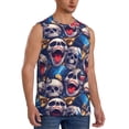 thumbnail image 2 of Kdxio rock Skull blue record for Men's Muscle T-shirt,Sleeveless for Workout Running Athletic Gym Lounge Casual, 2 of 5