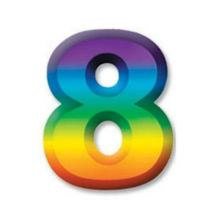 Multi-Color Plastic 3-D Number 8 Party Accessory (1 count)