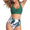 thumbnail image 4 of Traje de baño de playa de verano con bikini fruncido vintage, nuevo bikini sexy de cintura alta para mujer, 4 of 6