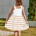thumbnail image 5 of hengsof Girls Layered Sleeveless Dress, Stylish Button Pocket Casual Crew Neck Tank Top, Ages 2 to 12, Cute Printed Dress for Kids, 5 of 8