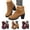 Brown, variant on Womens Dress Ankle Booties Suede Chunky High Heel Short Boots Round Toe Winter Dress Work Pumps Shoes Wine 7