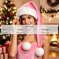 thumbnail image 6 of FAIOROI Extra Long Plush Santa Hat Velvet Christmas Hat with Faux Fur Brim & Pom Pom, Holiday Party Costume Accessory Free Size, 6 of 6