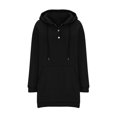 thumbnail image 5 of Ftwytp Women Hoodies Dress Button Sweatshirts Dress Casual Long Sleeve Tunic Dress Oversized Sweatshirts with Pocket Christmas Solid Women Long Sleeve Hooded Sweatshirt Ladies Dress, 5 of 7