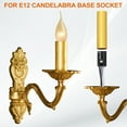 thumbnail image 6 of Uxcell Tall Candle Covers Sleeves Metal E12 Chandelier Socket Sleeves Gold Bronze 3" 10 Count, 6 of 7