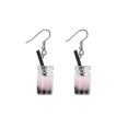 thumbnail image 1 of Lindos pendientes colgantes de té con leche y perlas, divertidos pendientes para mujeres y niñas, pendientes para el día de San Valentín, rosa ------Código de producto 68176, 1 of 3