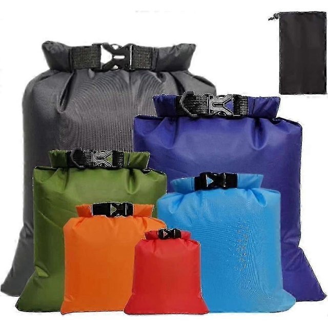 6 Pcs Waterproof Dry Bags Set Floating Dry Sacks For Rafting Boating Campingmulticolor (a-1b)