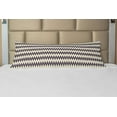 thumbnail image 1 of Chevron Body Pillow Case Cover with Zipper, Horizontal Narrow Sharp Edged Zig Zags Classical Simplistic with Retro Effects, Decorative Accent Long Pillowcase, Dark Blue Cream, by Ambesonne, 1 of 1