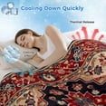 thumbnail image 3 of Red Boho Cooling Blanket,Lightweight Breathable Summer Throw Blanket with Double Sided Cold Effect,Contemporary Abstract Ethnic Retro Geometric Picnic Blankets Bed Sheet for Hot Sleepers 50"x60", 3 of 8