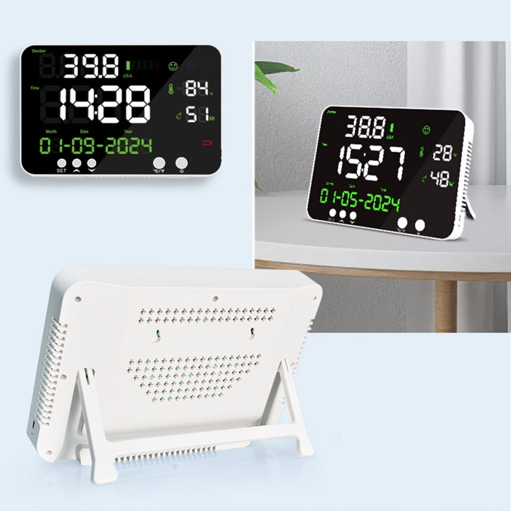 Zeiwohndc Small Temperature & Humidity Meter ABS Air Quality Monitors for Household