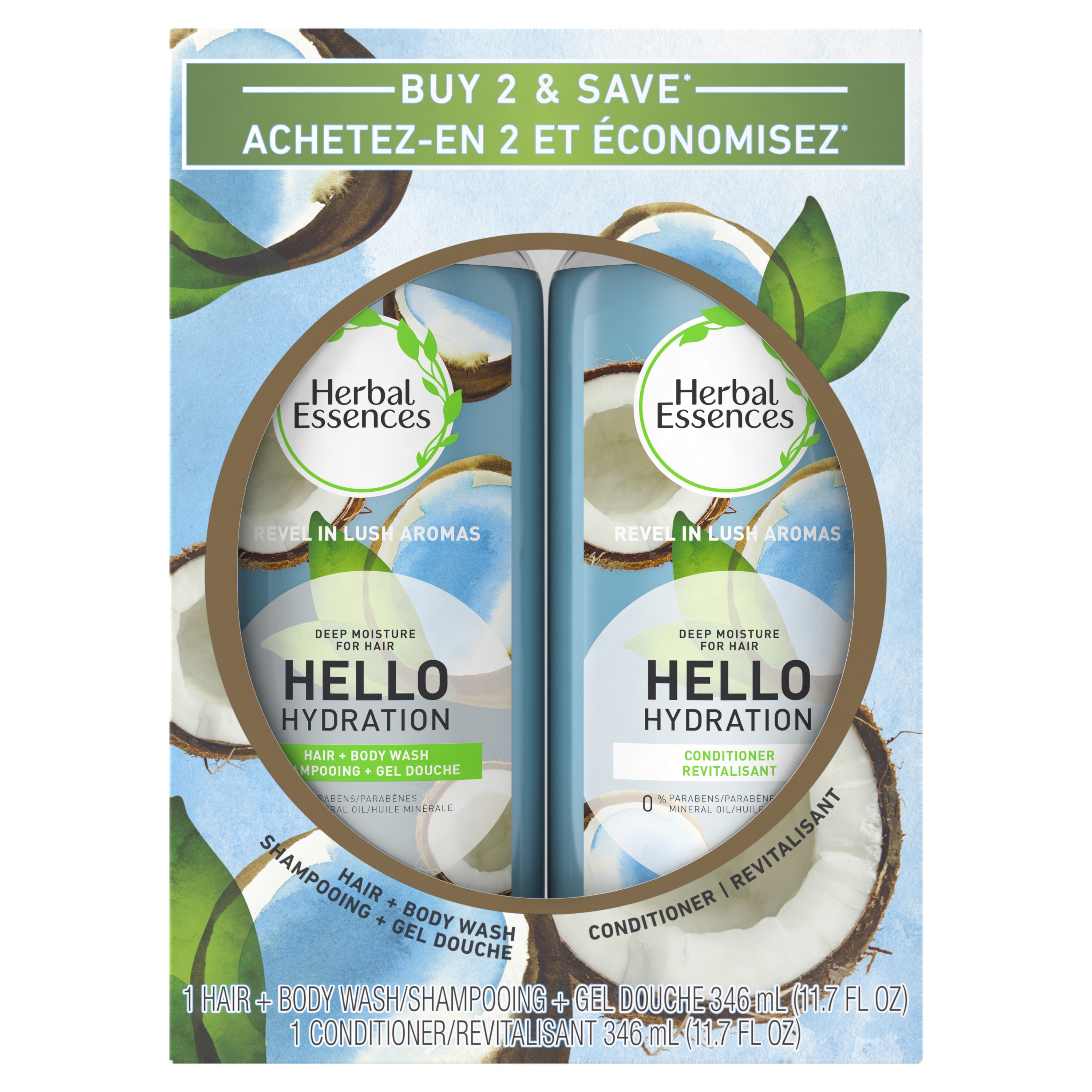 Herbal Essences Hello Hydration Shampoo and Conditioner Set, 11.7 oz