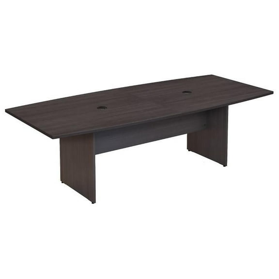 Bush Business Furniture 96W x 42D Conference Table with Wood Base in Storm Gray