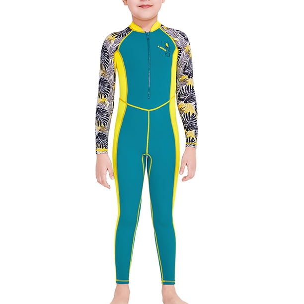 Traje de buceo traje de buceo secado rápido niños traje de neopreno largo manga larga y pantalones juventud de traje de baño de cuerpo completo para snorkeling surf azul XL Scienceny OD003661-04