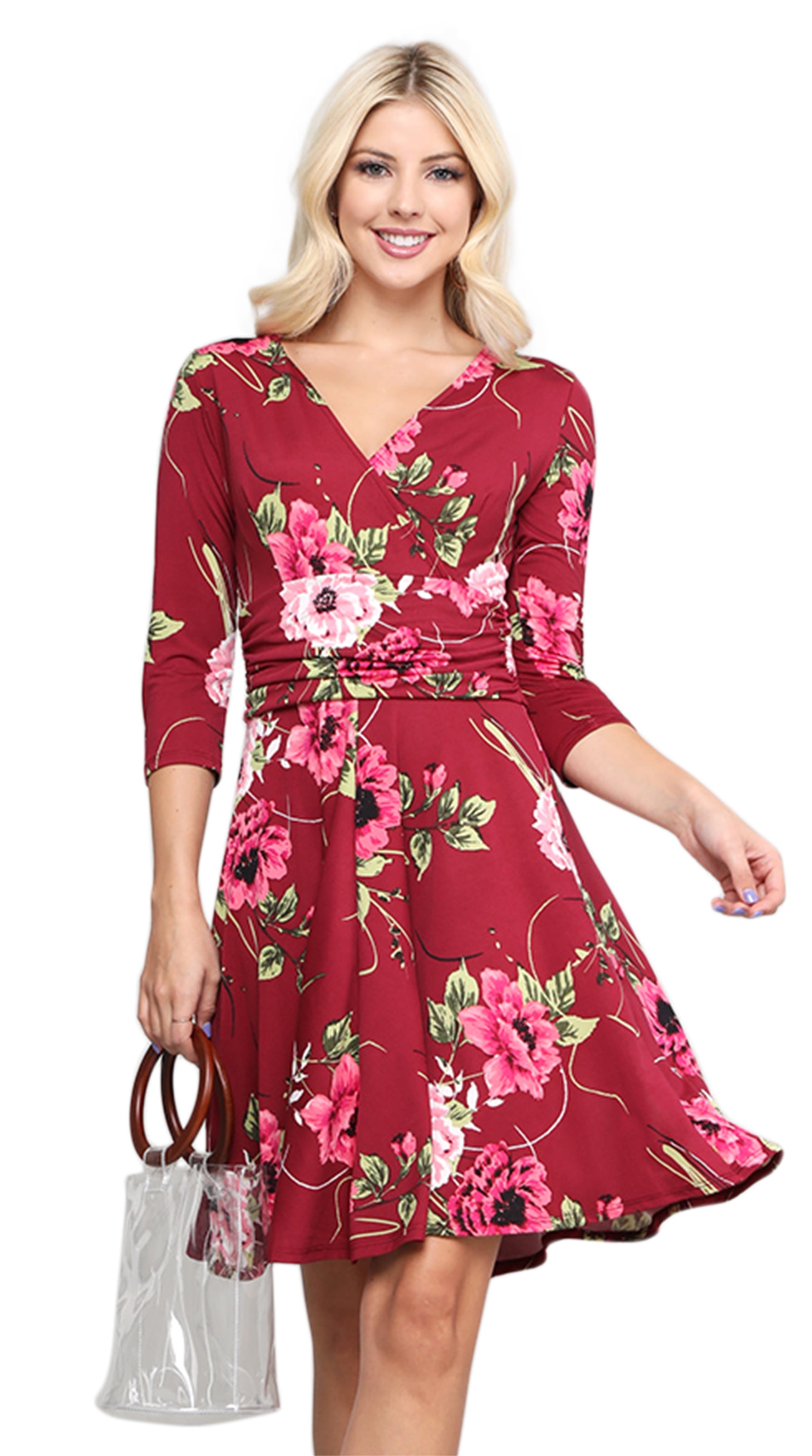 Simlu - Long and Short Sleeve Wrap Dresses for women Reg and Plus Size ...