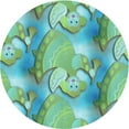 thumbnail image 1 of Ahgly Company Tapis Rond Lavable en Machine Intérieur Transitionnel Turquoise Vert, 4 Pieds Rond, 1 of 7