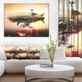 thumbnail image 1 of Design Art - Dirigible Balloon in Sky over City, 1 of 3