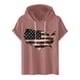 thumbnail image 1 of Blusa con capucha de manga corta para hombre, informal, con estampado, a la moda, con capucha, camiseta deportiva de manga corta, blusa de poliéster para hombre, 1 of 7