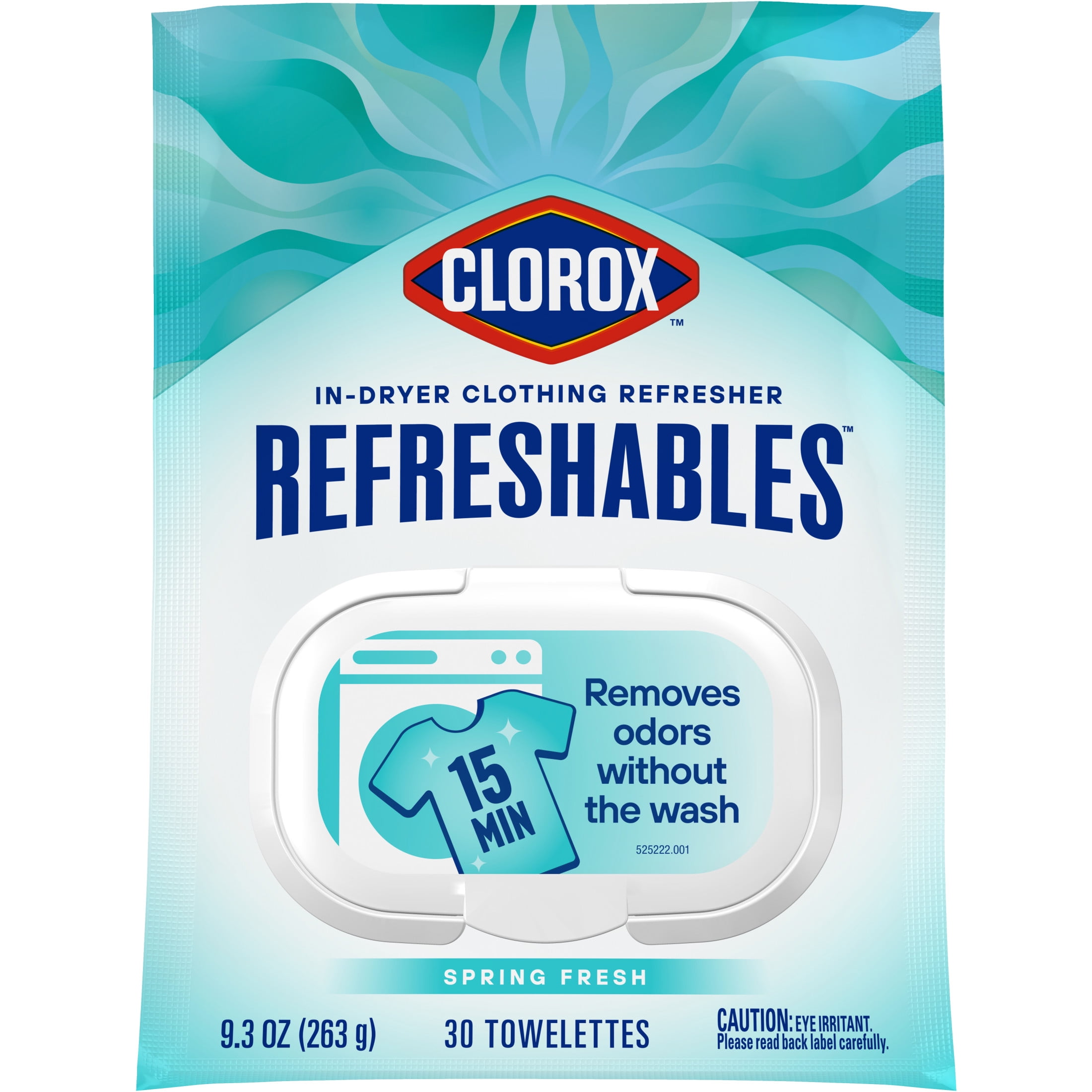 Clorox Refreshables In Dryer Clothing Refresher Dryer Sheets, Spring Fresh, 30 Wet Towelettes