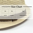 thumbnail image 4 of POIUYTR Short Brim Fedora Hat for Men Classic Summer Beach Sun Hat Panama Cap Straw Trilby Hat for Men, 4 of 6