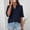 Navy, variant on Endives Womens Tops Cotton Linen Button Down Shirts V Neck Pleated Casual Loose Blouses Roll Up Sleeve Shirt Spring Summer