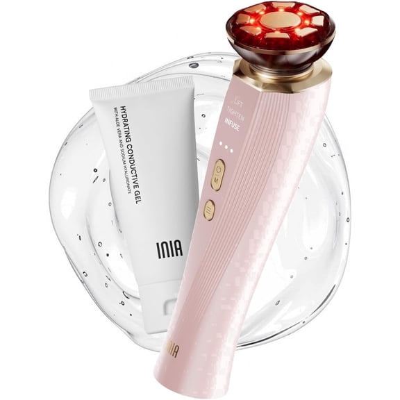 INIA Red Light Therapy for Face and Neck 3-in-1 LED Beauty Device to Reduce Puffiness, Firm Skin and Improve Skincare Absorption